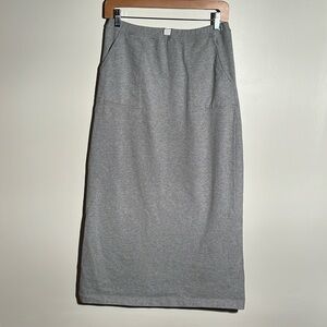 J. Crew Grey Cotton Midi Skirt